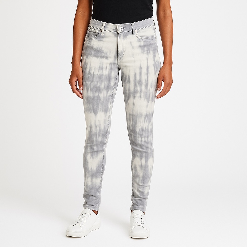 PRINCIPLE Dreamer Tie Dye Skinny Jeans Gray White Size 27